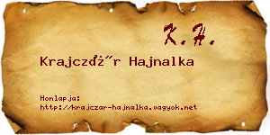 Krajczár Hajnalka névjegykártya